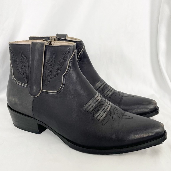 Anine Bing Axel Ankle Western Cowboy Boots - Picture 1 of 6